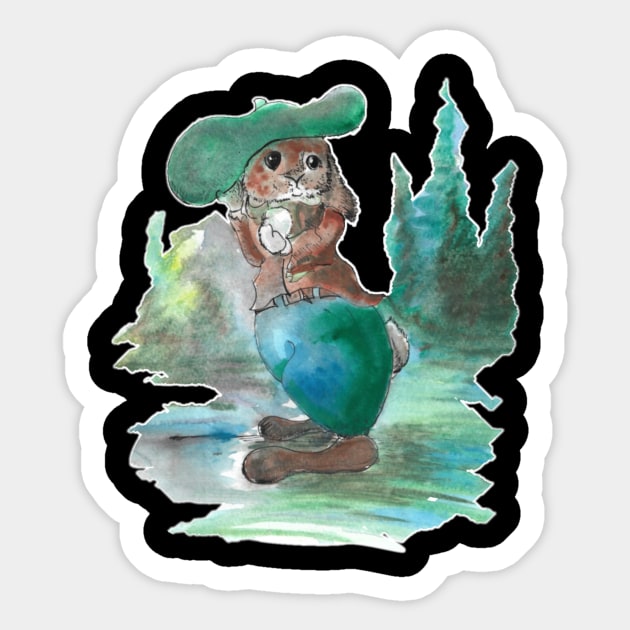 Winter bunny 21/11/23 - vintage Christmas inspired designs Sticker by STearleArt